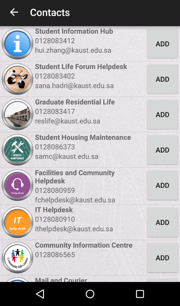 KAUST Orientation App snapshot 4